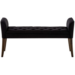 Chaise Longue Cleopatra Tapizado en Tela Negro,Antiguo oscuro