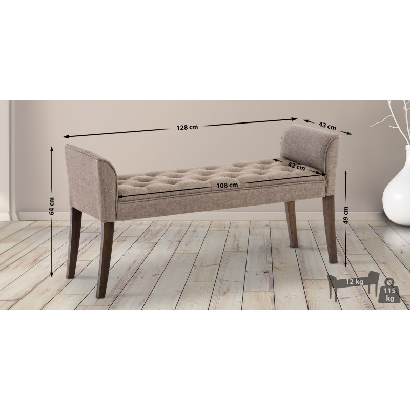 Méridienne Cléopâtre, taupe foncé antique