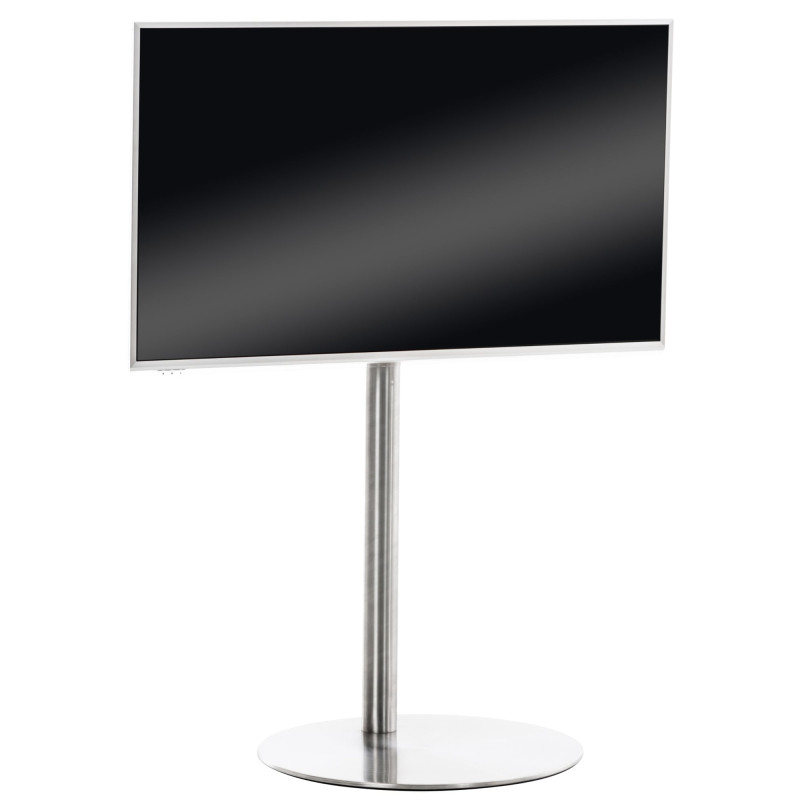 Support TV rond en acier inoxydable