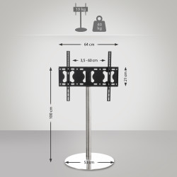 Soporte De Pie Para TV De Plasma De 32 - 65" Redonda,Acero inoxidable