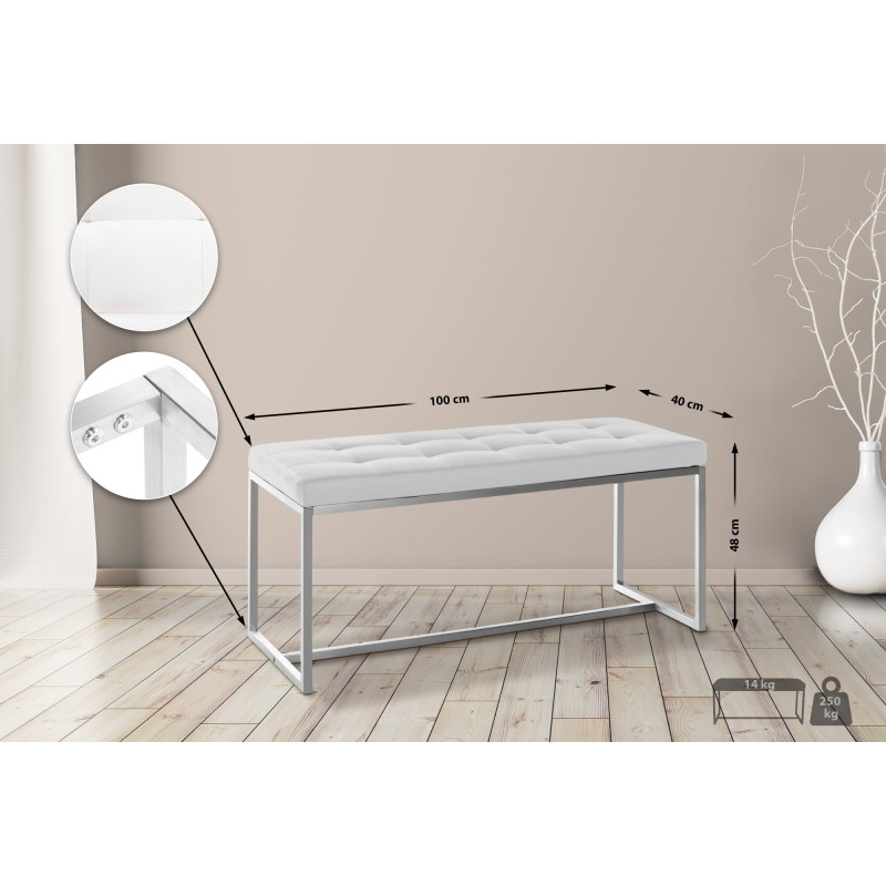 Panchina design Barci in similpelle bianco