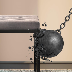 Banquette Barci B, tissu gris fonc?