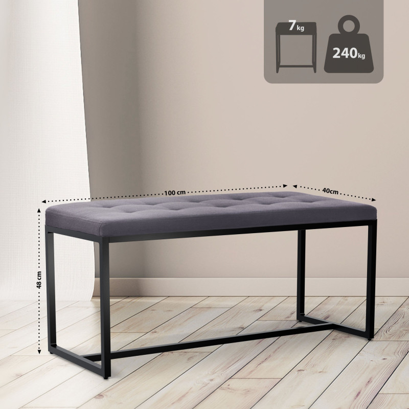 Banquette Barci B, tissu gris fonc?