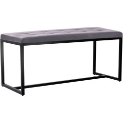 Tabouret de bar Laurel, tissu, chrome, gris fonc?