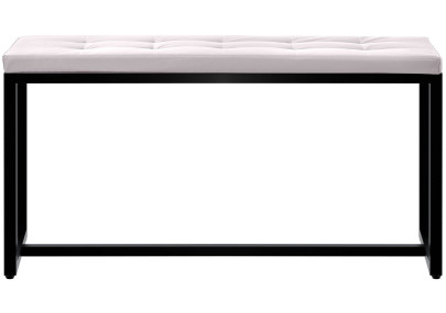 Banquette Barci B, similicuir blanc