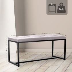 Tabouret de bar Laurel, tissu noir