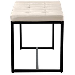 Tabouret de bar Laurel, tissu, noir et cr?me