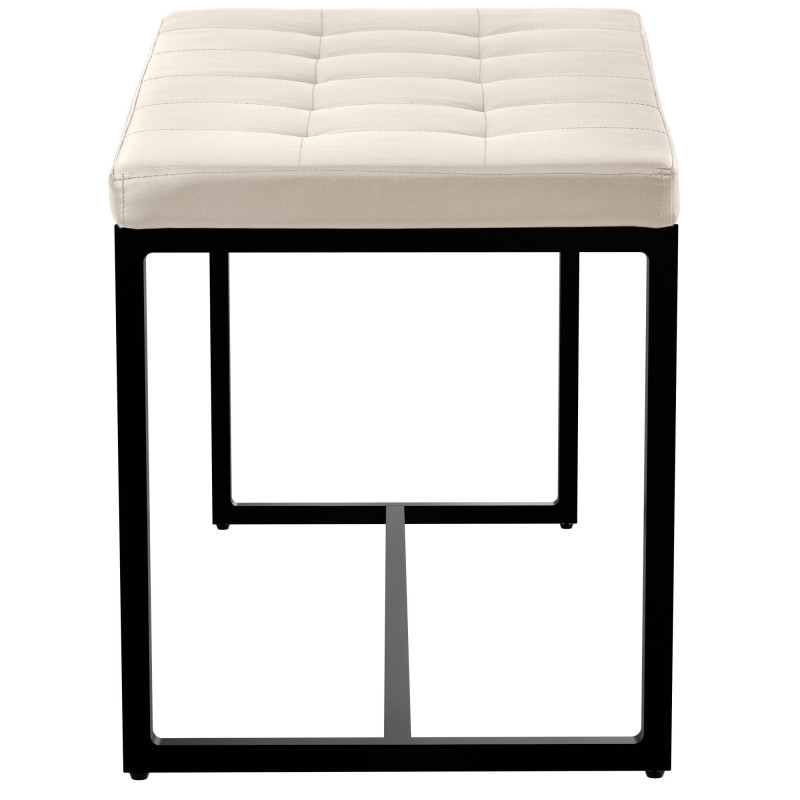 Tabouret de bar Laurel, tissu, noir et cr?me