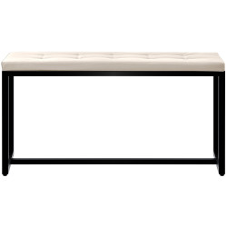 Tabouret de bar Laurel, tissu, noir et cr?me