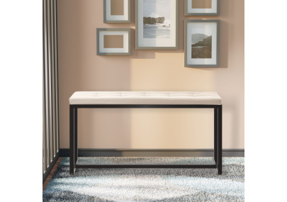 Banquette Barci B, similicuir, crème