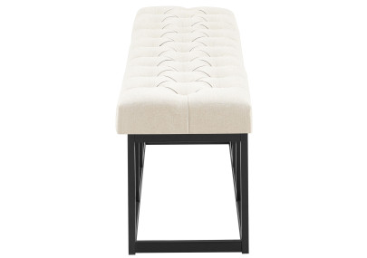 Taburete Pie de Cama Amun Tela & Negro Crema,150 cm