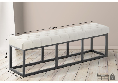 Banc en tissu Amun B150 cr?me