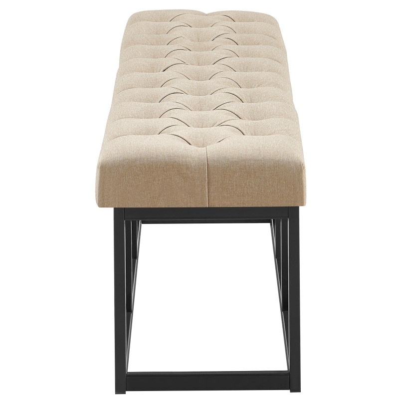 Taburete Pie de Cama Amun Tela & Negro Gris topo,150 cm