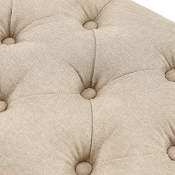 Taburete Pie de Cama Amun Tela & Negro Gris topo,150 cm