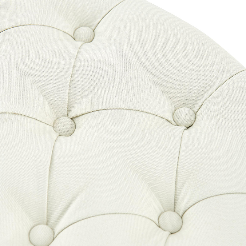 Taburete Pie de Cama Amun Tela & Negro Crema,120 cm