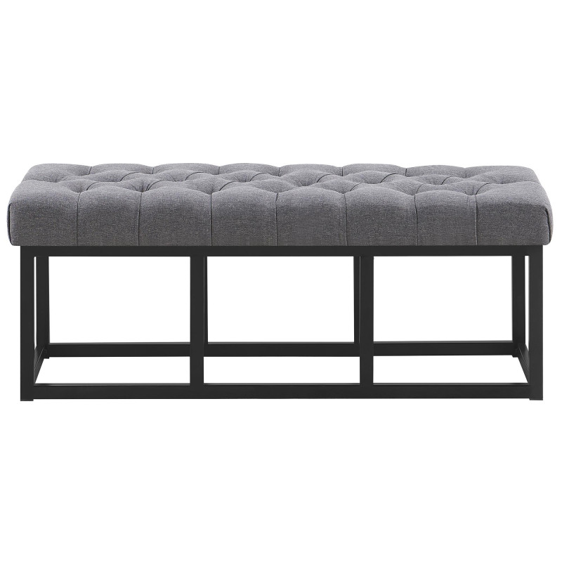 Taburete Pie de Cama Amun Tela & Negro Gris oscuro,120 cm