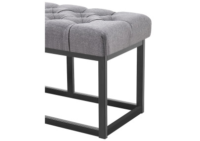 Taburete Pie de Cama Amun Tela & Negro Gris oscuro,120 cm