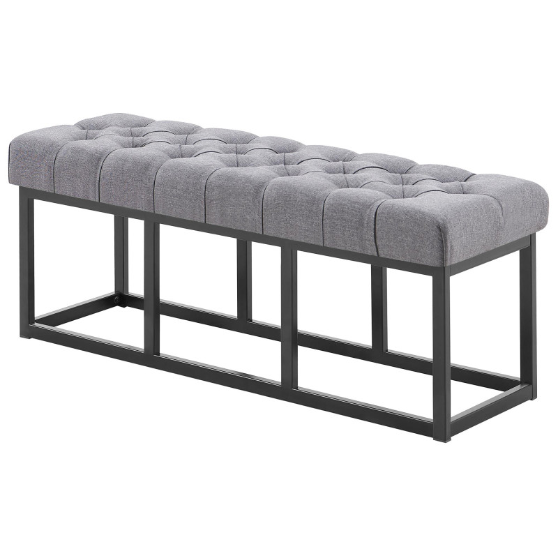 Taburete Pie de Cama Amun Tela & Negro Gris oscuro,120 cm