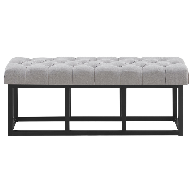 Taburete Pie de Cama Amun Tela & Negro Gris,120 cm