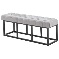 Taburete Pie de Cama Amun Tela & Negro Gris,120 cm