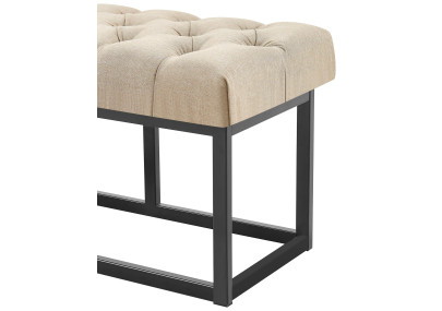 Taburete Pie de Cama Amun Tela & Negro Gris topo,120 cm