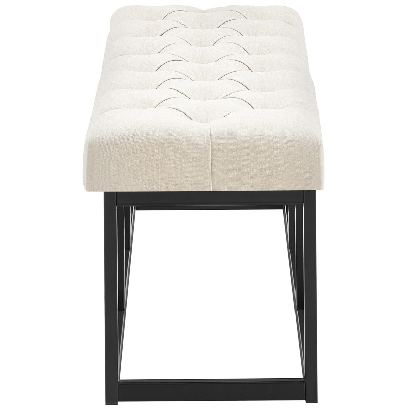 Fauteuil visiteur Cassidy, tissu beige noyer