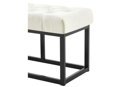Taburete Pie de Cama Amun Tela & Negro Crema,100 cm