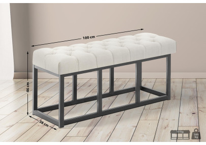 Banc Amun, tissu B100, cr?me