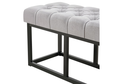 Taburete Pie de Cama Amun Tela & Negro Gris,100 cm