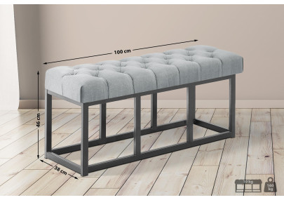 Banc Amun, tissu B100 gris