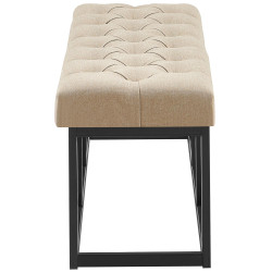 Taburete Pie de Cama Amun Tela & Negro Gris topo,100 cm