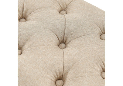 Fauteuil visiteur Cassidy, noyer et tissu cr?me