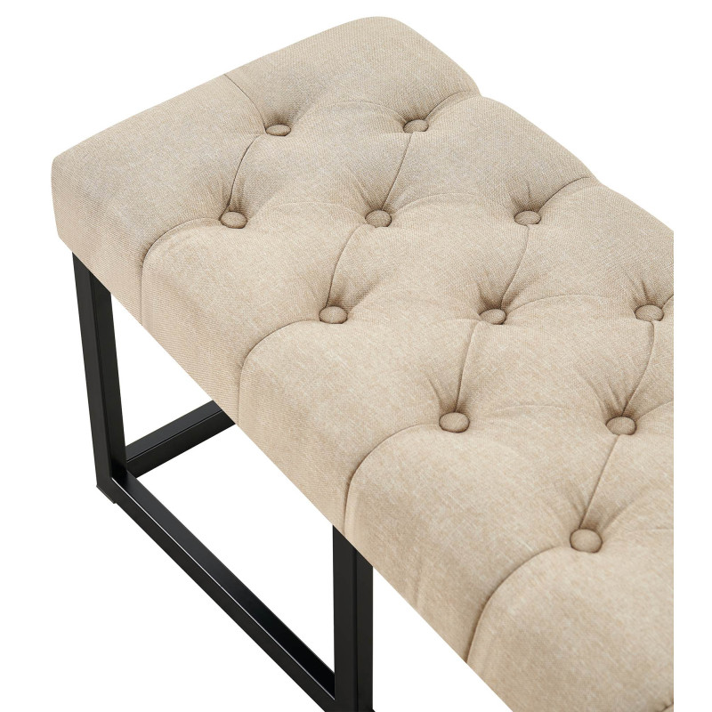 Fauteuil visiteur Cassidy, noyer et tissu cr?me