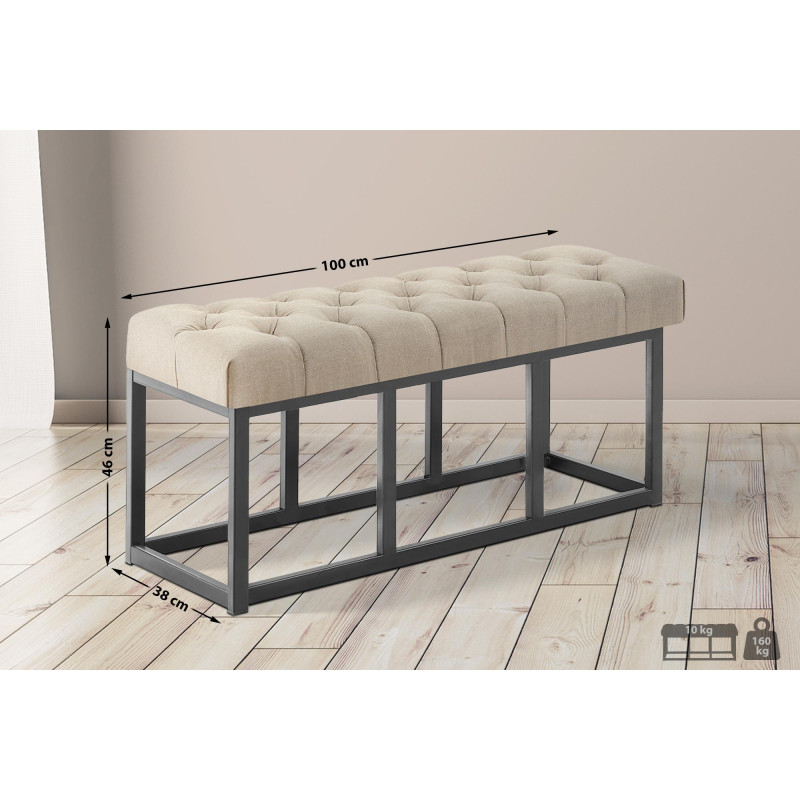 Fauteuil visiteur Cassidy, noyer et tissu cr?me