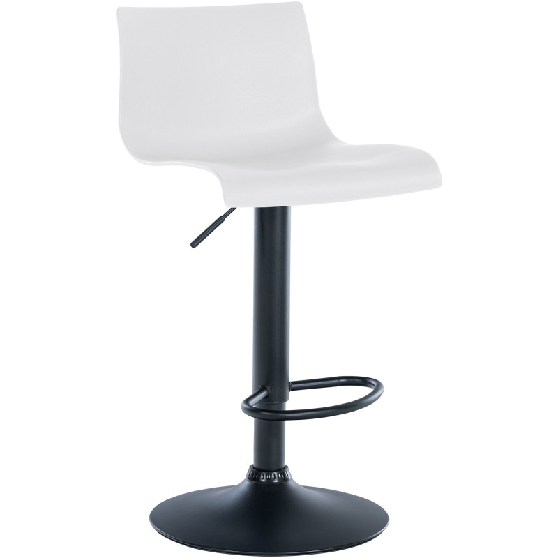 Tabouret de bar en plastique Branford blanc