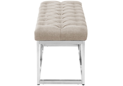 Taburete Pie de Cama Amun en Tela Crema,120 cm