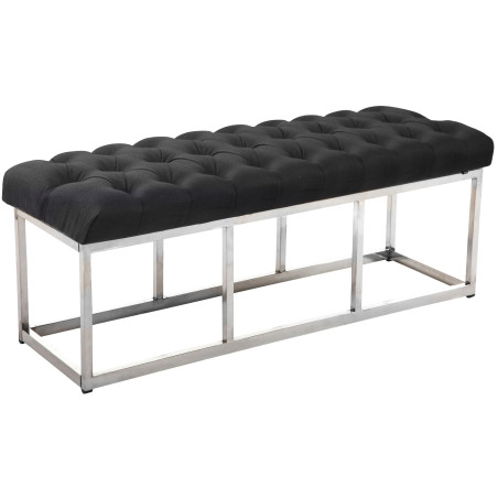 Taburete Pie de Cama Amun en Tela Gris oscuro,120 cm