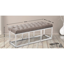 Banc Amun, tissu E120 taupe