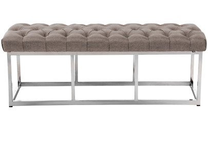 Taburete Pie de Cama Amun en Tela Gris topo,120 cm