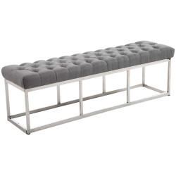 Taburete Pie de Cama Amun en Tela Gris,150 cm