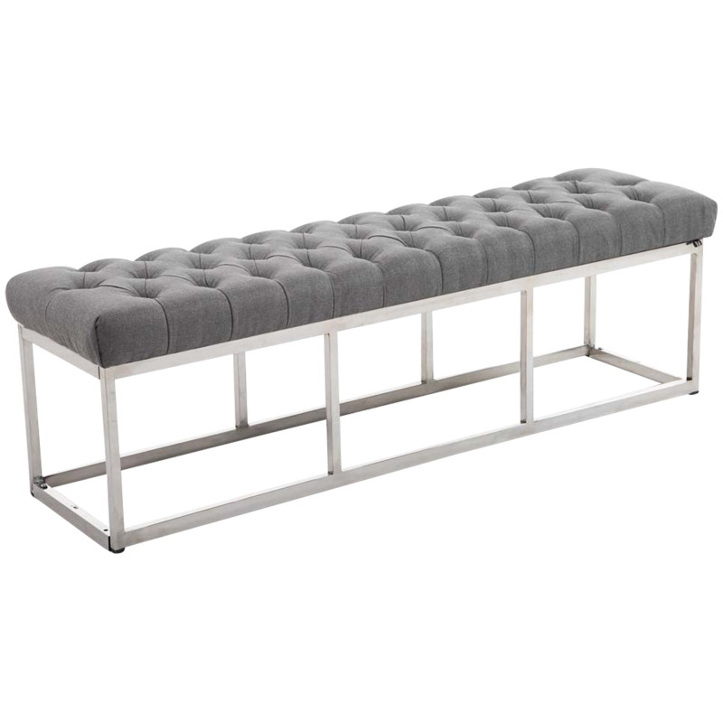 Taburete Pie de Cama Amun en Tela Gris,150 cm