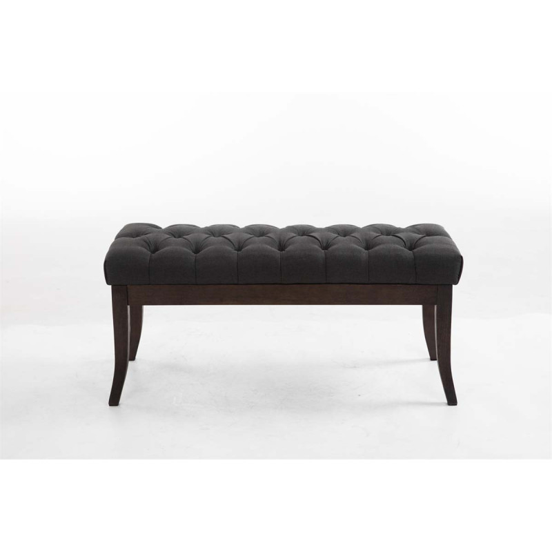 Taburete Recibidor Ramses En Tela & Madera Oscura Gris oscuro,100 cm