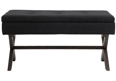 Banquette Namaro, tissu noir antique