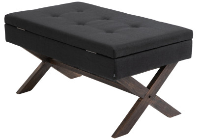 Banquette Namaro, tissu noir antique