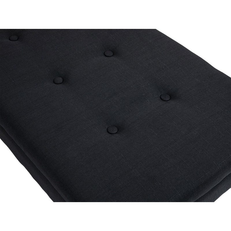 Banco Namaro tapizado en tela con almacenamiento Negro,Antiguo