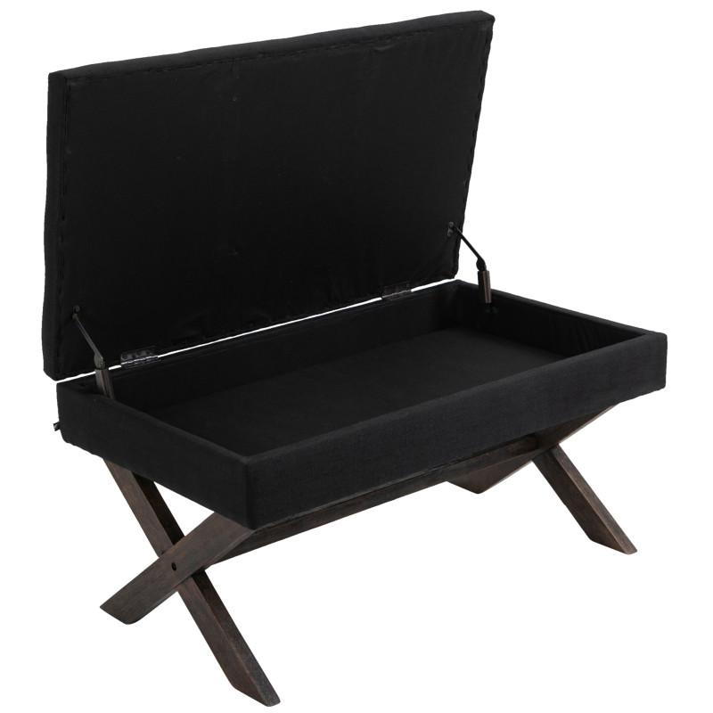 Panca con vano contenitore Namaro In Tessuto nero,antico