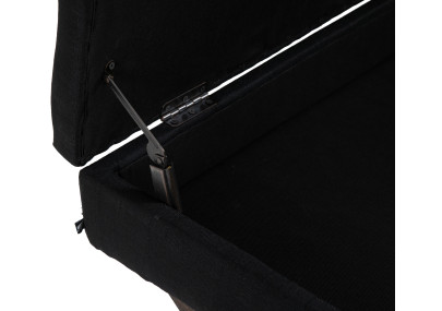 Banco Namaro tapizado en tela con almacenamiento Negro,Antiguo