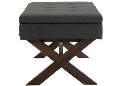 Banquette Namaro, tissu gris foncé antique