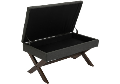 Banquette Namaro, tissu gris foncé antique