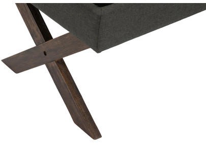 Banco Namaro tapizado en tela con almacenamiento Gris oscuro,Antiguo